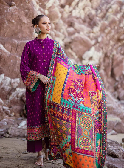 Zainab Chottani 3PC Dhanak Embroidered Shirt With Printed Dupatta-681 - QQ