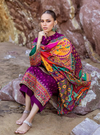 Zainab Chottani 3PC Dhanak Embroidered Shirt With Printed Dupatta-681 - QQ