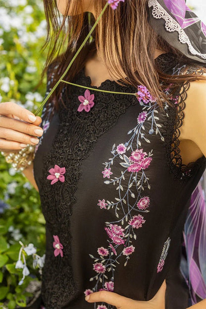 Dhanak-3PC Embroidered Shirt with Digital Printed Wool Shawl-3355 - QQ