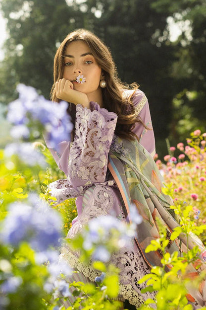 Dhanak-3PC Embroidered Shirt with Digital Printed Wool Shawl -3325 - QQ