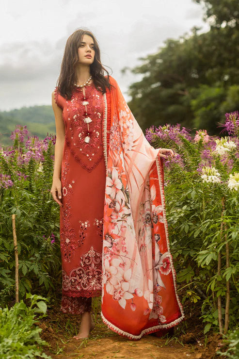 Lawn-3PC Embroidered Shirt with Digital Printed Jacquard Dupatta-1175