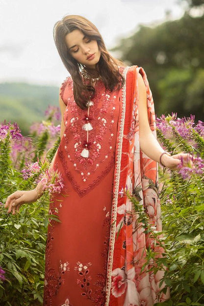 Lawn-3PC Embroidered Shirt with Digital Printed Jacquard Dupatta-1175 - QQ
