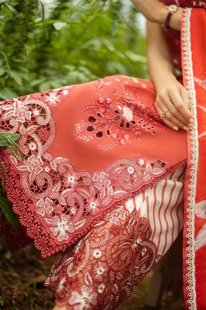 Lawn-3PC Embroidered Shirt with Digital Printed Jacquard Dupatta-1175 - QQ