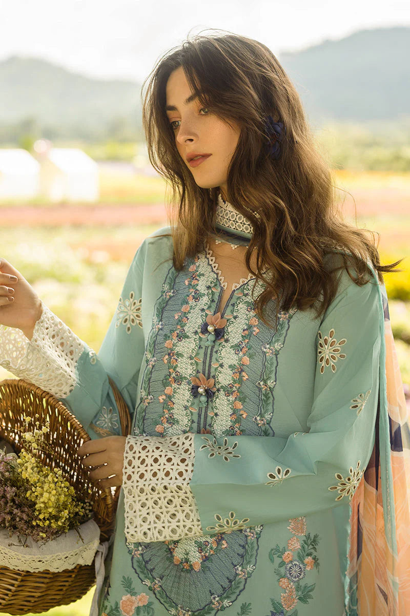 Dhanak-3PC Embroidered with Digital Printed Wool Shawl-3363