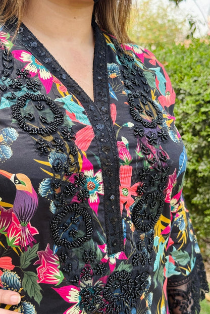 3PC KARANDI PRINTED SHIRT WITH KARANDI PRINTED DUAPTTA AND TROUSER -1707 - QQ