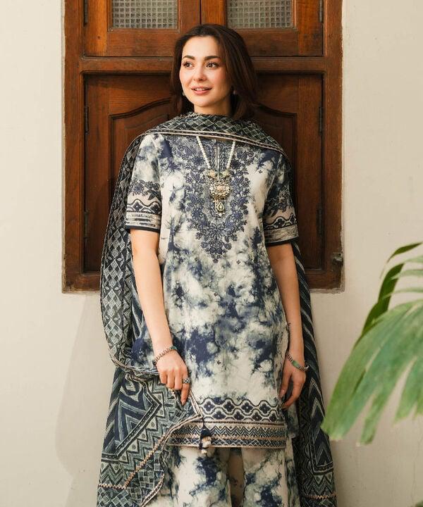 KHADDAR-3PC WITH KHADDAR PRINTED SHIRT & TROUSER-924