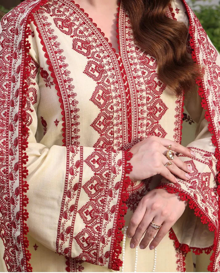 Lawn-3PC Embroidered Shirt with Cotton Net Viscose Dupatta -5140