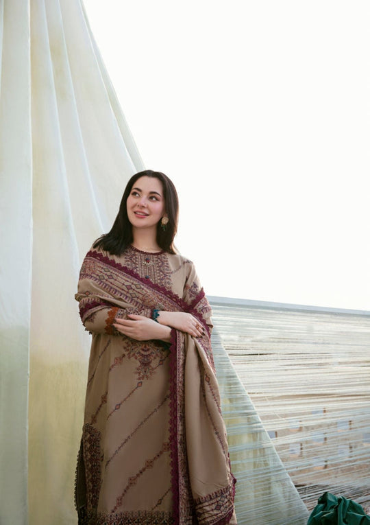Dhanak-3PC Embroidered Shirt with Dhanak Embroidered Dupatta-3448