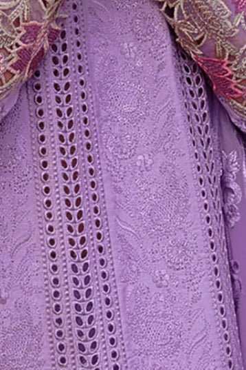 Dhanak -3PC Embroidered Shirt With Organza Embroidered Dupatta-3341 - QQ