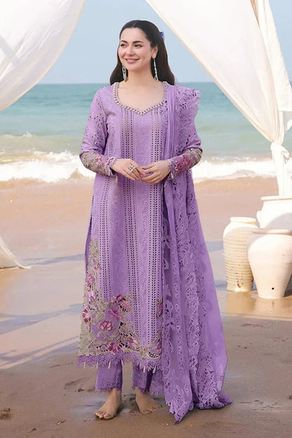 Dhanak -3PC Embroidered Shirt With Organza Embroidered Dupatta-3341 - QQ