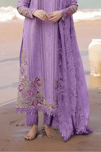 Dhanak -3PC Embroidered Shirt With Organza Embroidered Dupatta-3341 - QQ