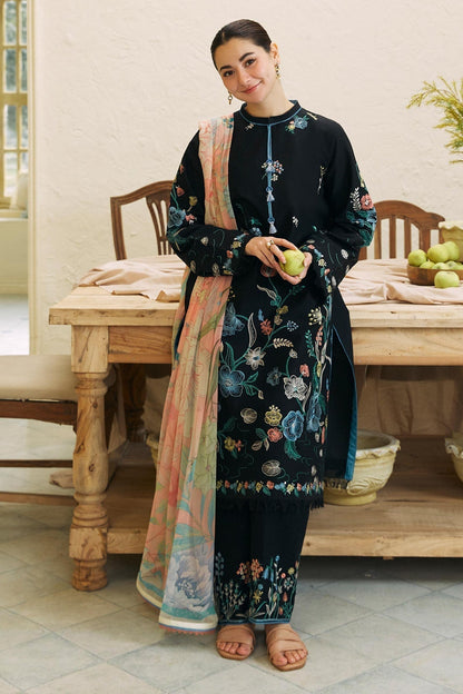Lawn-3PC Embroidered Shirt with Digital Printed Jacquard Dupatta-1172 - QQ