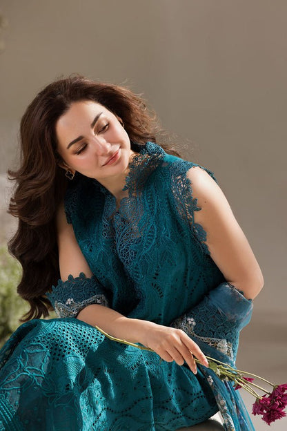 Dhanak-3PC Embroidered Shirt with Digital Printed Embroidered Dupatta-3359 - QQ