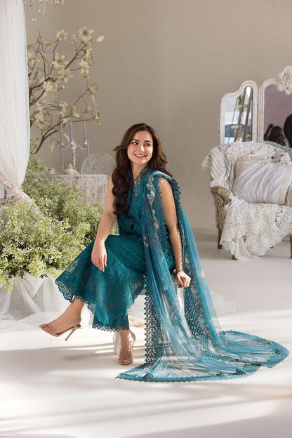 Dhanak-3PC Embroidered Shirt with Digital Printed Embroidered Dupatta-3359 - QQ