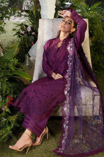 Dhanak-3PC Embroidered Shirt with Organza Digital Printed Embroidered Dupatta- 3381 - QQ