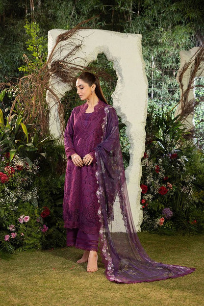 Dhanak-3PC Embroidered Shirt with Organza Digital Printed Embroidered Dupatta- 3381 - QQ