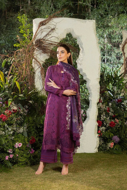 Dhanak-3PC Embroidered Shirt with Organza Digital Printed Embroidered Dupatta- 3381 - QQ