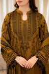 Dhanak-3PC Embroidered Shirt with Dhanak Embroidered Dupatta -3398 - QQ