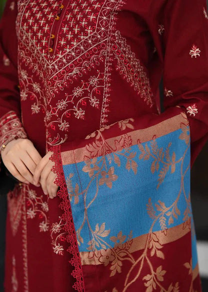 Dhanak-3PC Embroidered Shirt with Digital Printed Wool Shawl - 3527 - QQ