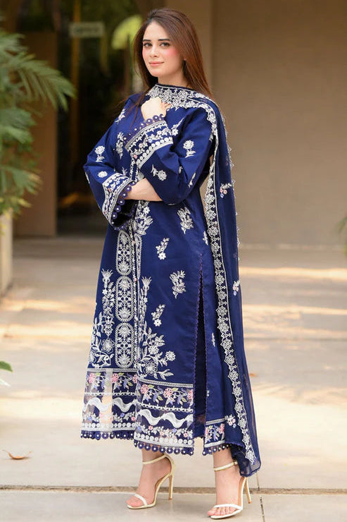 Lawn-3PC Embroidered Shirt with Chiffon Embroidered Dupatta-5061