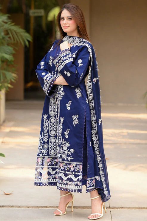 Lawn-3PC Embroidered Shirt with Chiffon Embroidered Dupatta-5061