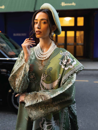 MUSHQ Dhanak 3PC Embroidered With Digital Printed Wool Shawl-103 - QQ