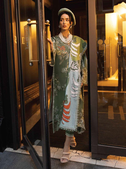 MUSHQ Dhanak 3PC Embroidered With Digital Printed Wool Shawl-103 - QQ