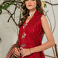 MUSHQ 3PC Chikankari Embroidered With Digital Printed Organza Dupatta-111