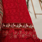 MUSHQ 3PC Chikankari Embroidered With Digital Printed Organza Dupatta-111
