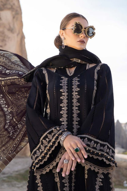 Dhanak-3PC Embroidered Shirt with Digital Printed Wool Shawl - 3426 - QQ