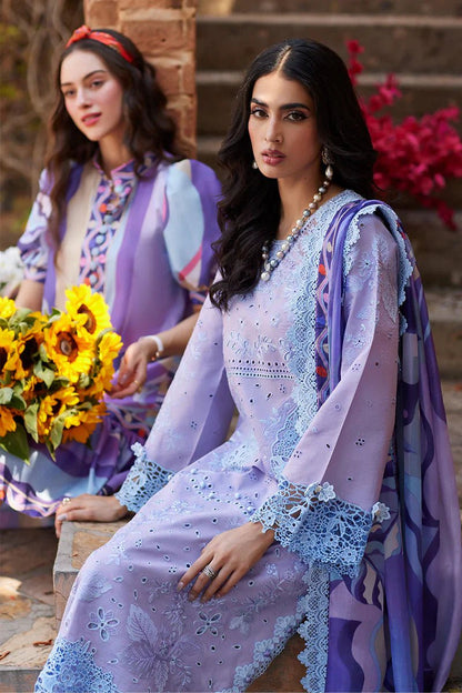 MUSHQ Dhanak 3PC Chekankari Embroidered With Digital Printed Wool Shawl-109 - QQ
