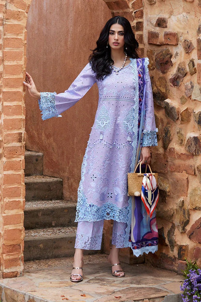 MUSHQ Dhanak 3PC Chekankari Embroidered With Digital Printed Wool Shawl-109 - QQ