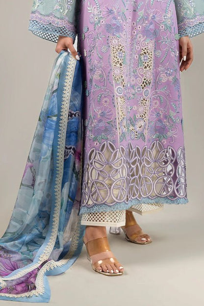 Lawn-3PC Embroidered Shirt with Digital Printed Jacquard Dupatta-1431 - QQ