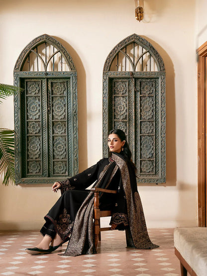 Lawn-3PC Embroidered Shirt with Digital Printed Jauqard Dupatta- 5011 - QQ