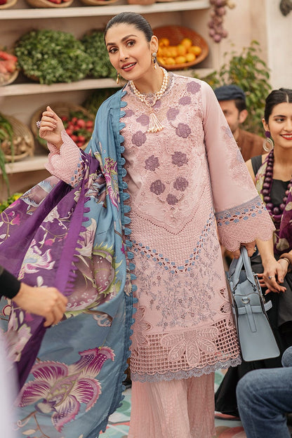 Dhanak-3PC Embroidered Shirt with Digital Printed Wool Shawl-3245 - QQ