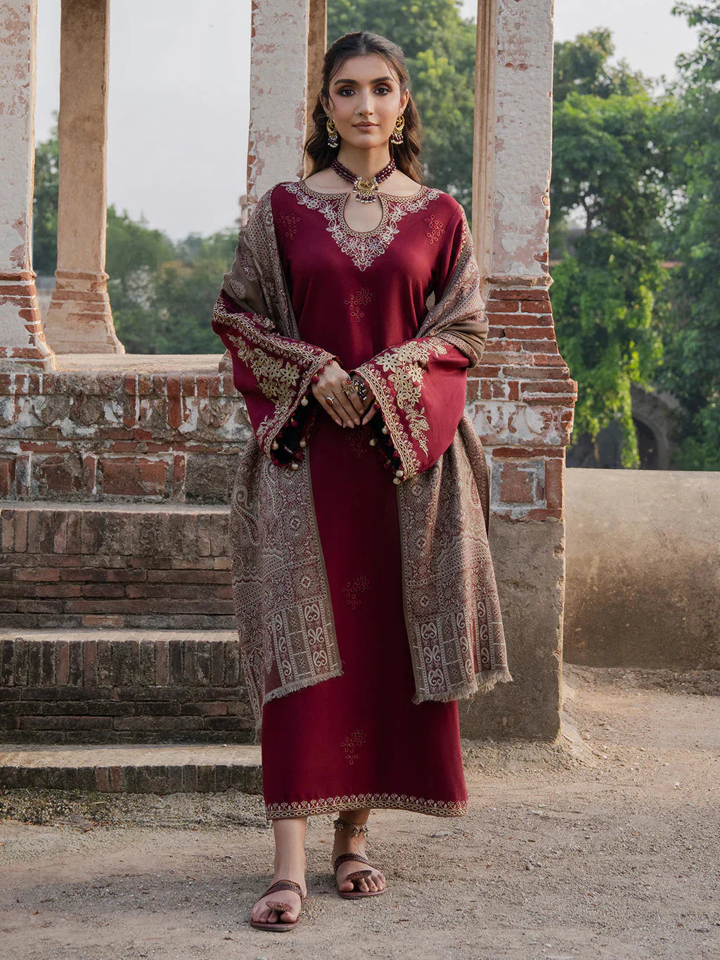 Lawn-3PC Embroidered Shirt With Digital Printed Jauqard Dupatta-5114