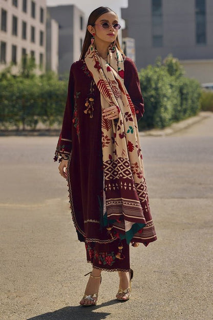 Lawn-3PC Embroidered with Digital Printed Jacquard Dupatta-5021 - QQ
