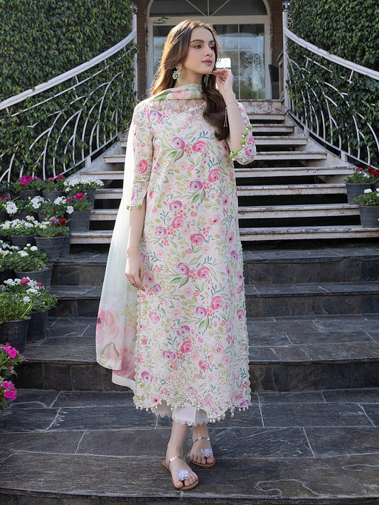KHADDAR-3PC WITH KHADDAR PRINTED SHIRT & TROUSER-926 - QQ
