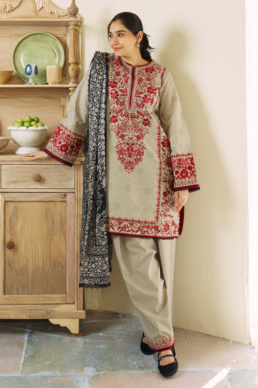 Zara Shahjahan 3Pcs Dhanak Embroidered ZS-57