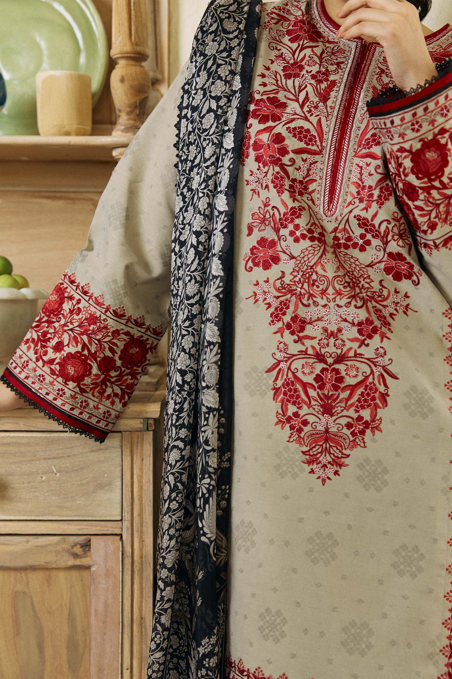 Zara Shahjahan 3Pcs Dhanak Embroidered ZS-57