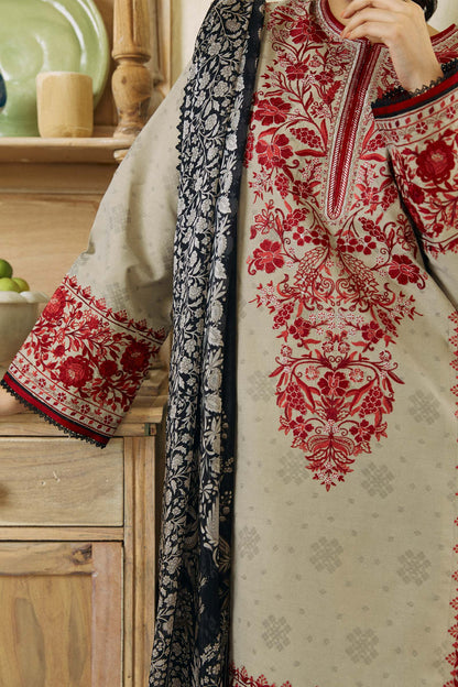 Zara Shahjahan 3Pcs Dhanak Embroidered ZS-57 - QQ