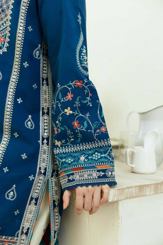 3PC Lawn Embroidered Shirt With Digital Printed Jauqard Dupatta-5033 - QQ