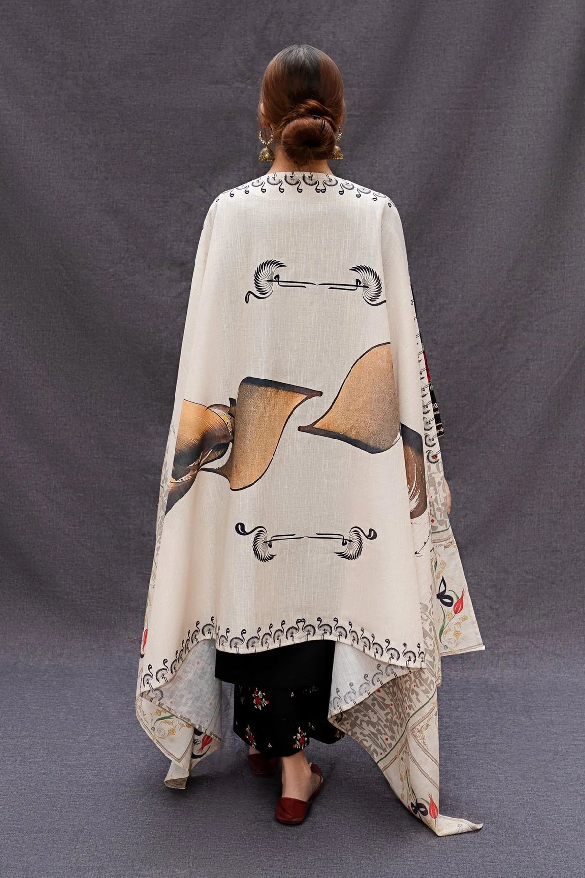 3PC Lawn Embroidered Shirt With Digital Printed Jauqard Dupatta-5007
