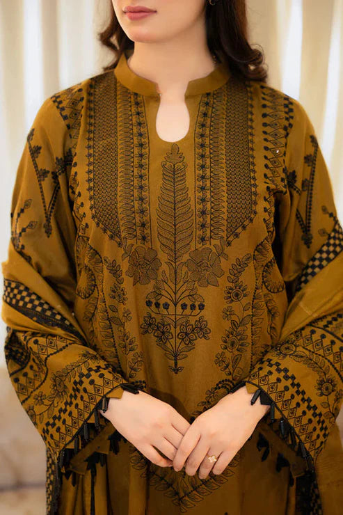 Lawn-3PC Embroidered Shirt with Embroidered Cotton Net Dupatta -5106