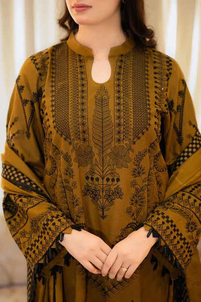 Lawn-3PC Embroidered Shirt with Embroidered Cotton Net Dupatta -5106 - QQ
