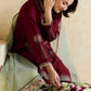 Lawn-3PC Embroidered Shirt with Organza Embroidered Dupatta-1425