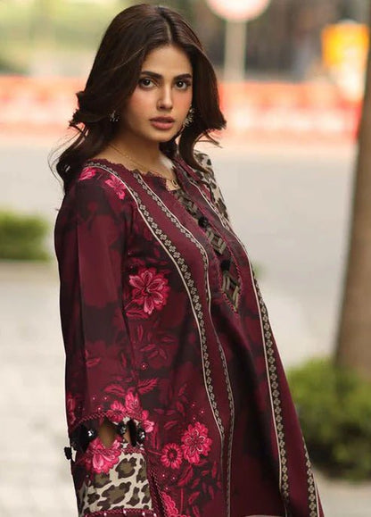 3PC LAWN PRINTED SHIRT WITH VOILE PRINTED DUAPTTA-4008 - QQ