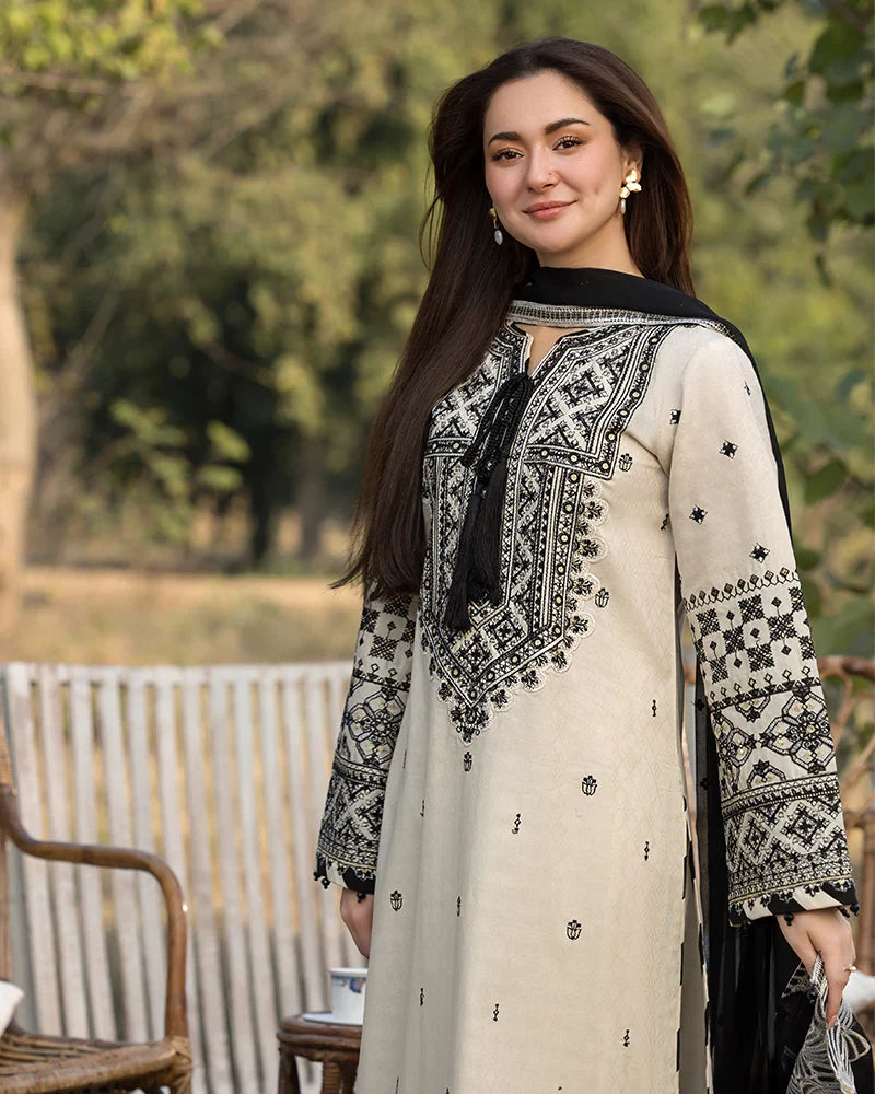 Lawn-3PC Embroidered Shirt with Organza Embroidered Dupatta-5166