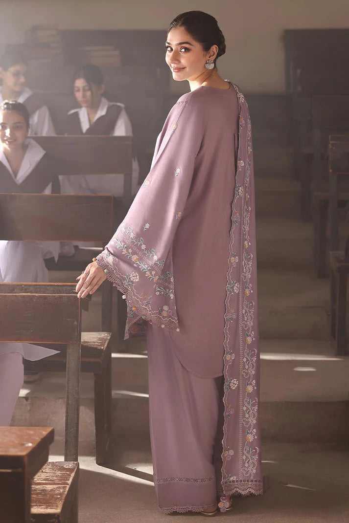 Dhanak-3PC Embroidered Shirt with Chiffon Embroidered Dupatta - 3557