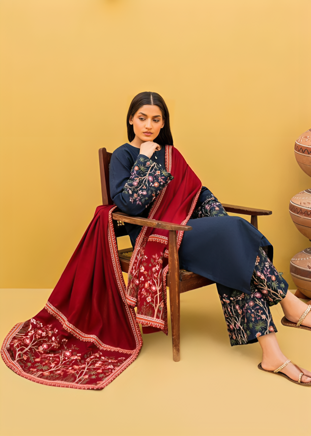 Dhanak 3PC Embroidered Q0312